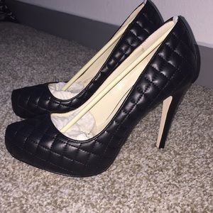 BCBGeneration Pixie Black Quilted Heels 7
